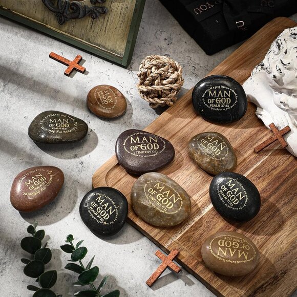 Religious Inspirational Stones 24pcs Christian Gifts for Men and Men of God - Picture 2 of 7